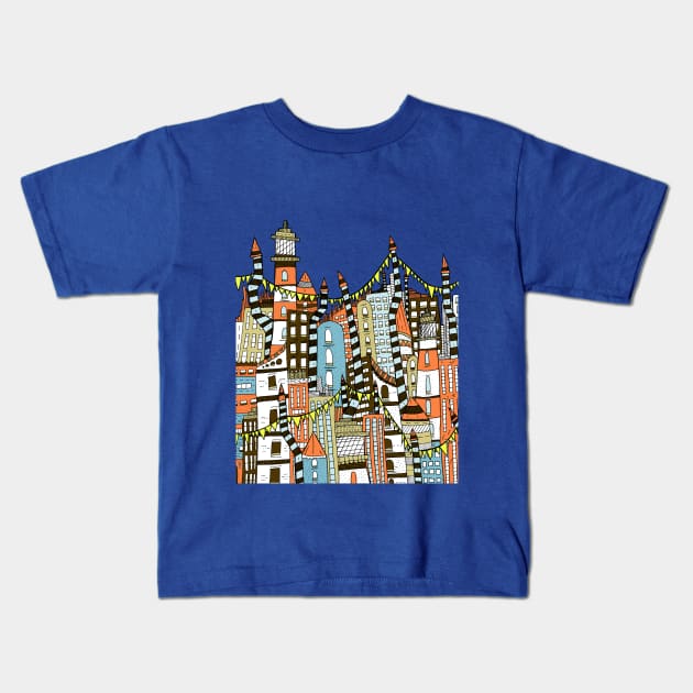 Town fair Kids T-Shirt by Swadeillustrations